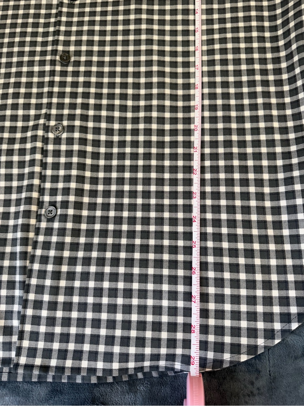 Theory Rammy NP Ombre Gingham Plaid Button Front Shirt XL Black Gray - Picture 8 of 11